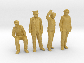1:64 scale 4 figure Pack Eng, Conductor, Physicist in Tan Fine Detail Plastic