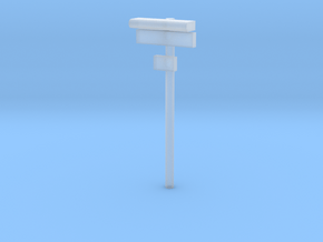 1/160 - DSB Stations lampe med skilt og lille unde in Clear Ultra Fine Detail Plastic