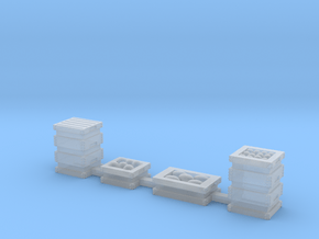 Produce Bins, 4 Fruit and Produce Crates HO Scale in Clear Ultra Fine Detail Plastic