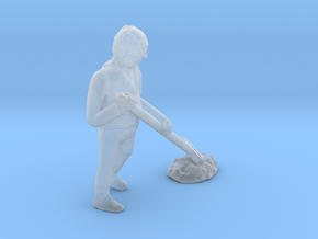 Sweeping Trash O scale Figure in Clear Ultra Fine Detail Plastic