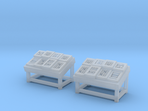 S Scale Produce vending Tables 2 Pack in Clear Ultra Fine Detail Plastic