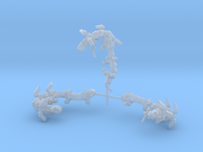 6mm Dragonoid Jetpack users in Clear Ultra Fine Detail Plastic