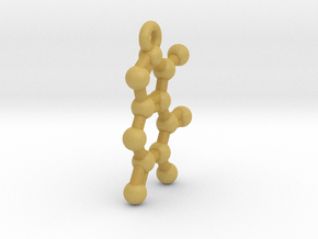 Pendant- Molecule- Caffeine in Tan Fine Detail Plastic