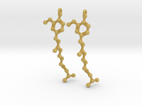 Earrings (Pair)- Molecule- Capsaicin in Tan Fine Detail Plastic