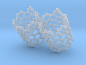 Earrings (Pair)- Molecule- Carbon Nanotube in Clear Ultra Fine Detail Plastic