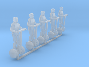 1:160 n scale 5 person on Segway in Clear Ultra Fine Detail Plastic