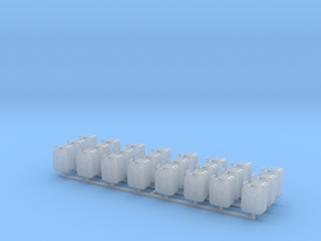 1:43 0 gauge 24 x jerry can Kanister Bund in Clear Ultra Fine Detail Plastic