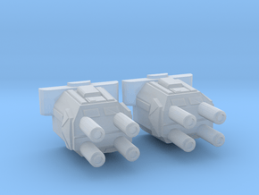 1/2700 Devastator Quad Turrets (smaller version) in Clear Ultra Fine Detail Plastic