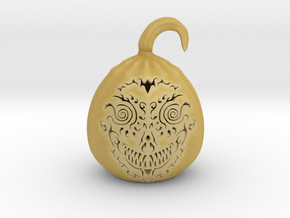 Pumpkin Skull 1 in Tan Fine Detail Plastic