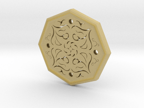 Octagon Rune Amulet in Tan Fine Detail Plastic