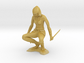 Crouching Ninja in Tan Fine Detail Plastic