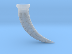 Rune Horn in Clear Ultra Fine Detail Plastic