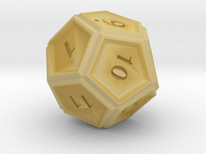 12 Sided Dice in Tan Fine Detail Plastic