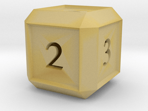 Hollow Six Sided Dice  in Tan Fine Detail Plastic