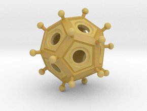 Roman Dodecahedron  in Tan Fine Detail Plastic