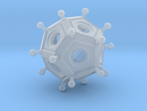 Roman Dodecahedron  in Clear Ultra Fine Detail Plastic