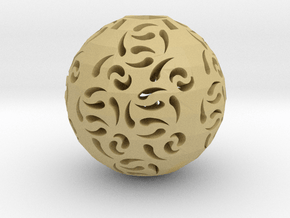 Hollow Sphere 1 in Tan Fine Detail Plastic
