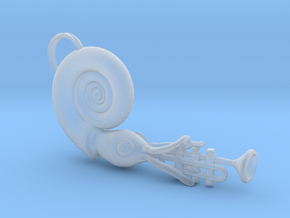 Nautilus Playing a Trumpet in Clear Ultra Fine Detail Plastic