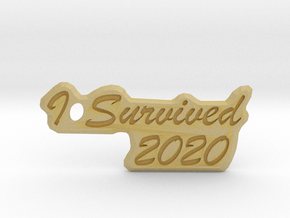 I Survived 2020 Keychain in Tan Fine Detail Plastic