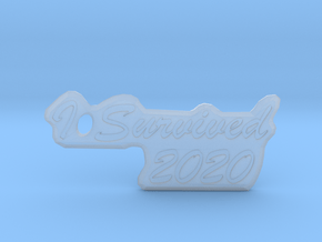 I Survived 2020 Keychain in Clear Ultra Fine Detail Plastic