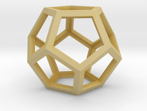 Dodecahedron 1.75" in Tan Fine Detail Plastic