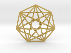 7D Hypercube Pendant 1.5" in Tan Fine Detail Plastic