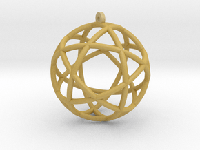 Penta Sphere Pendant 1.5" in Tan Fine Detail Plastic