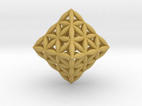 Flower Of Life Octahedron in Tan Fine Detail Plastic