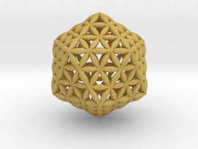 Flower Of Life Icosahedron in Tan Fine Detail Plastic