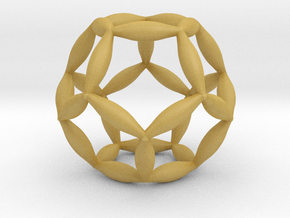 Flower Of Life Dodecahedron in Tan Fine Detail Plastic