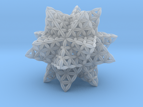 Flower Of Life Stellated Icosahedron in Clear Ultra Fine Detail Plastic