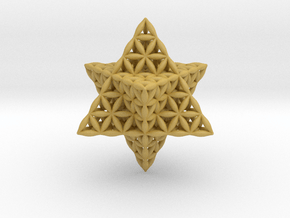 Flower Of Life Tantric Star in Tan Fine Detail Plastic