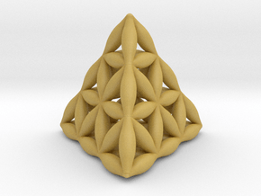 Flower Of Life Tetrahedron in Tan Fine Detail Plastic