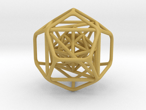 Nested Platonic Solids 1.4" in Tan Fine Detail Plastic