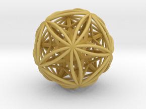 Icosasphere w/Nest Stellated Dodecahedron 1.8" in Tan Fine Detail Plastic