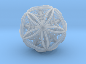 Icosasphere w/Nest Stellated Dodecahedron 1.8" in Clear Ultra Fine Detail Plastic