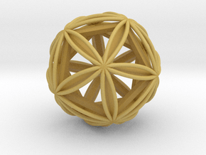 Icosasphere w/ Nested Icosahedron 1.8" in Tan Fine Detail Plastic