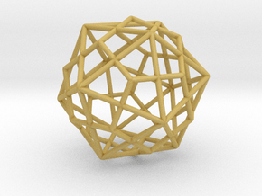 Icosahedron Dodecahedron Combination 1.6" in Tan Fine Detail Plastic
