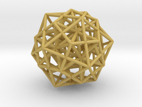 Icosa/Dodeca Combo w/nested Stellated Icosahedron  in Tan Fine Detail Plastic