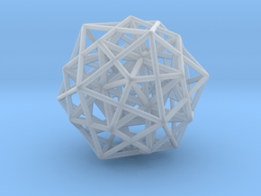 Icosa/Dodeca Combo w/nested Stellated Icosahedron  in Clear Ultra Fine Detail Plastic