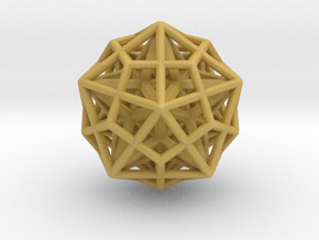 Icosa/Dodeca Combo w/nested Stellated Dodecahedron in Tan Fine Detail Plastic