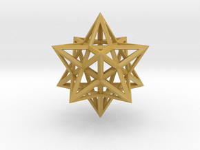 Stellated Dodecahedron 1.6" in Tan Fine Detail Plastic