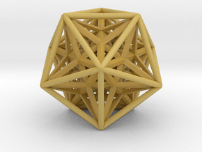 Super Icosahedron 1.5" in Tan Fine Detail Plastic