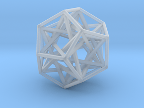 Interlocking Tetrahedrons Dodecahedron 1.4" in Clear Ultra Fine Detail Plastic