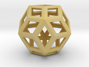 Rhombic Triacontahedron (Precious Metals) .9" in Tan Fine Detail Plastic