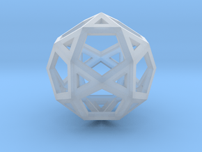 IcosiDodecahedron 1.5" in Clear Ultra Fine Detail Plastic