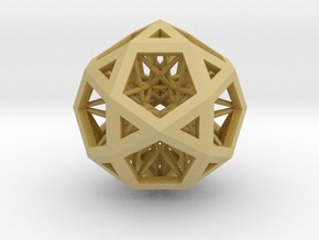 Super IcosiDodecahedron 1.5" in Tan Fine Detail Plastic