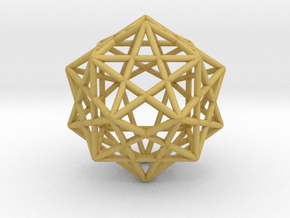 Star Faced Dodecahedron in Tan Fine Detail Plastic
