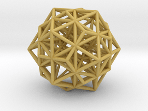 Super Stellated IcosiDodecahedron 1.4" in Tan Fine Detail Plastic