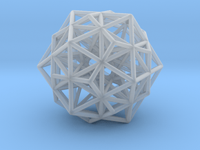 Super Stellated IcosiDodecahedron 1.4" in Clear Ultra Fine Detail Plastic
